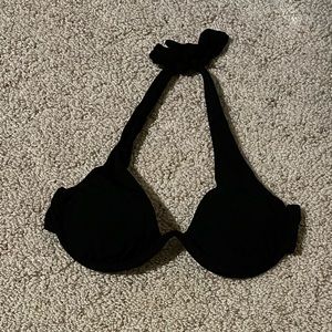 Black SHEIN bikini with underwire and vertical detailing